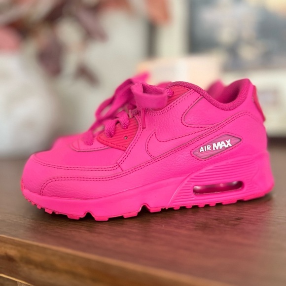 Nike Other - Nike Air Max 90 Leather Laser Fuchsia/Laser Fuchsia 833377-603 size 1Y